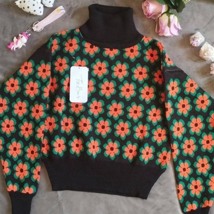 بلوز بافت کراپ بافت کراپ گلدار بافت گلدار